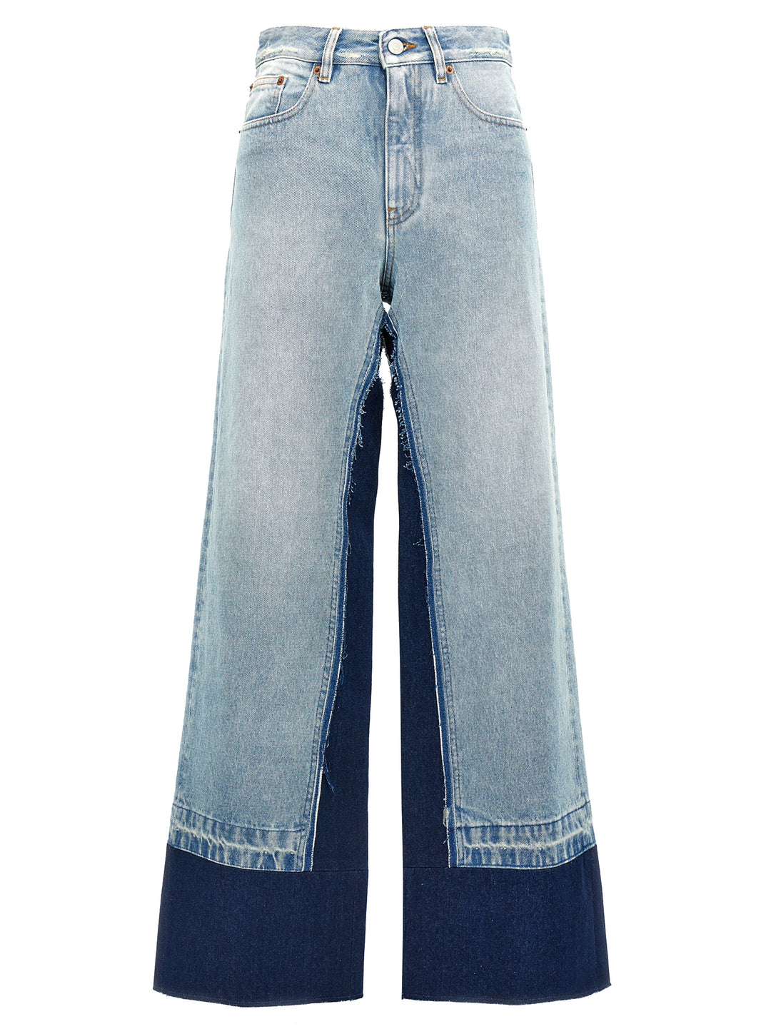 Contrast Insert Jeans Light Blue