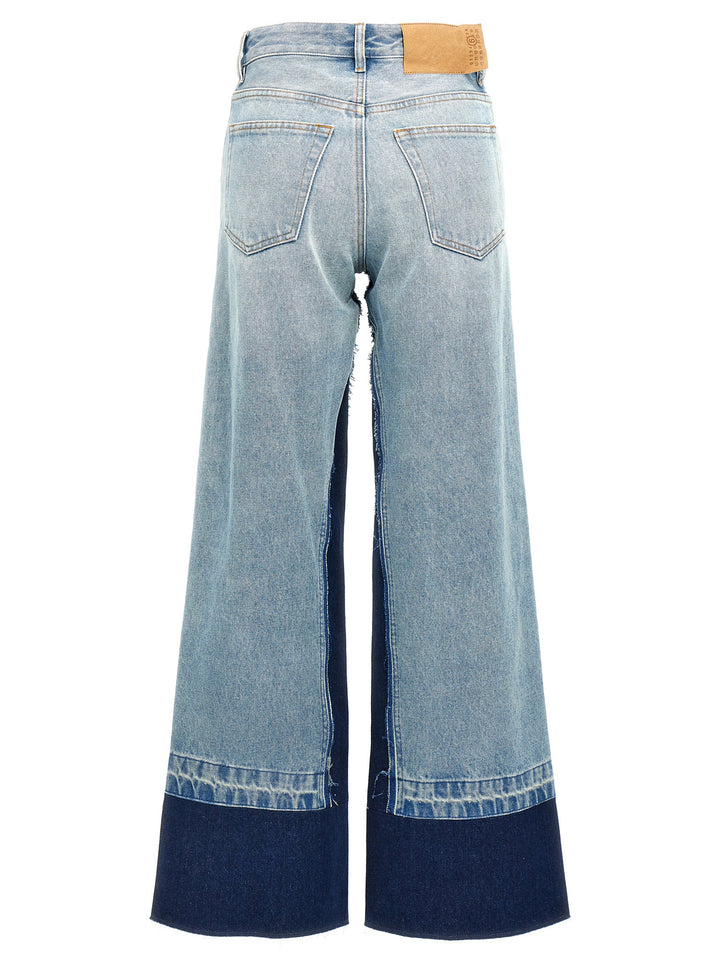 Contrast Insert Jeans Light Blue