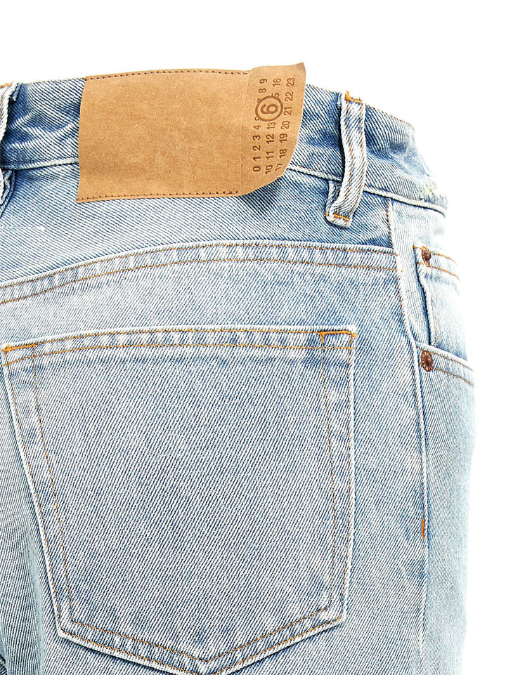 Contrast Insert Jeans Light Blue