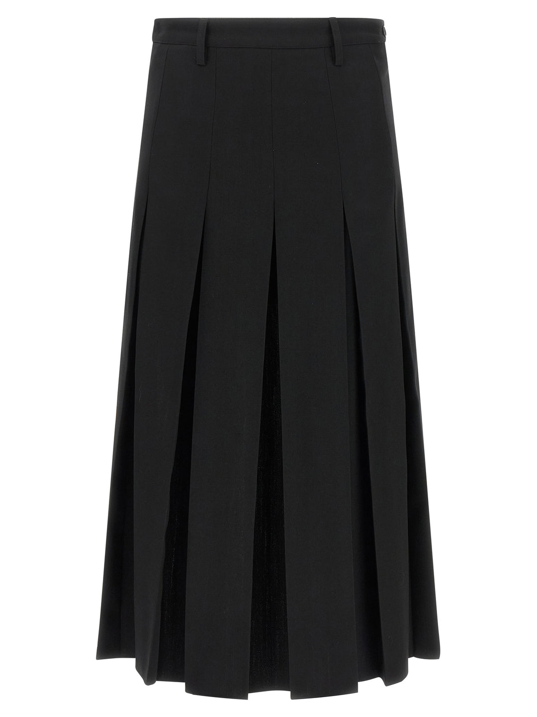Mm6 Maison Margiela Overlapping Pleated Skirt Skirts - Black | f3e701987501dad4eb333291e710244c080fff6a