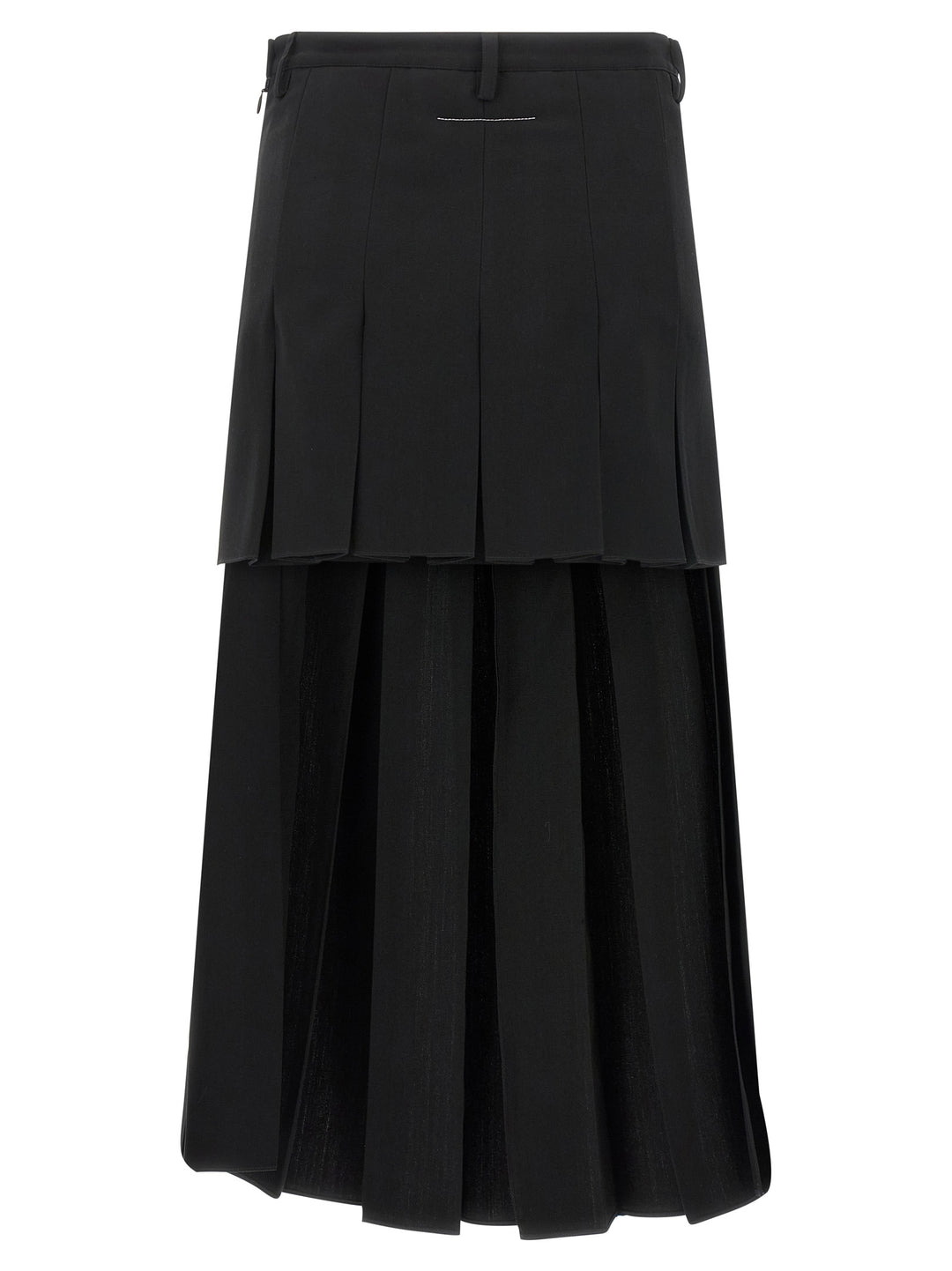 Mm6 Maison Margiela Overlapping Pleated Skirt Skirts - Black | 98e3516ea450c78df1981bd2abca8f2990574bd4