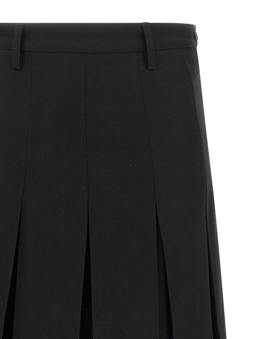 Mm6 Maison Margiela Overlapping Pleated Skirt Skirts - Black | 7d4235d9487e6b1685a6083dd96b842356bd393b