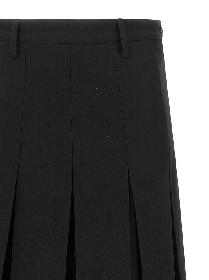 Mm6 Maison Margiela Overlapping Pleated Skirt Skirts - Black | 7d4235d9487e6b1685a6083dd96b842356bd393b