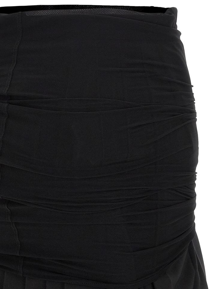 Mm6 Maison Margiela Double Layer Skirt Skirts - Black | 491573a7780360c20d4af030acd9dd669e736f0f