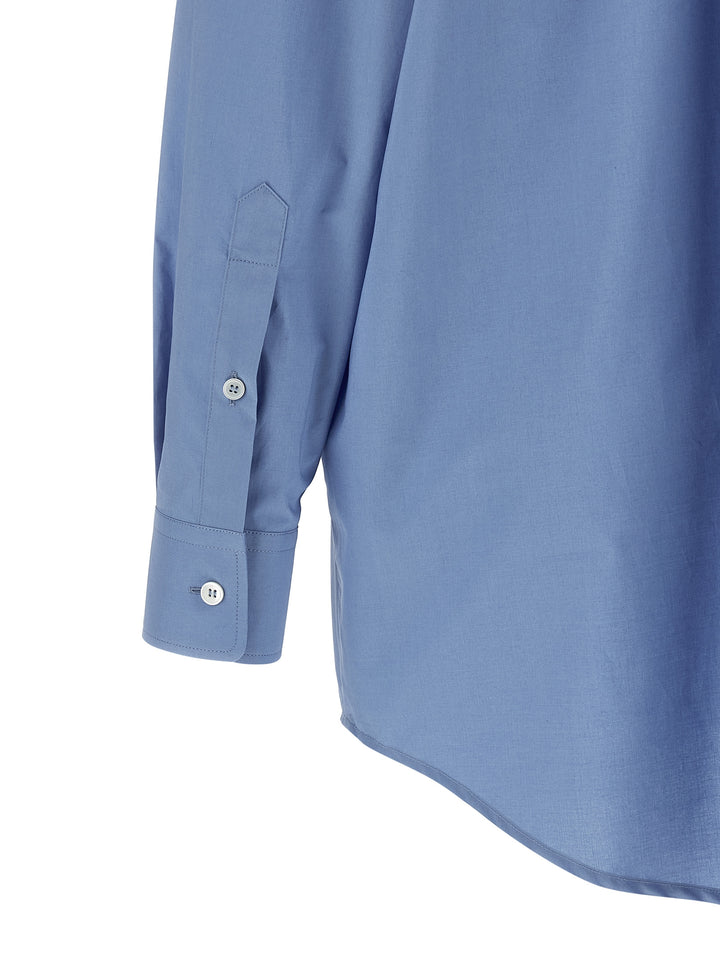 Mm6 Maison Margiela Tulle Insert Shirt Shirt and Blouse - Light Blue | e40e6222aee5bea6715f3ed8659ae4f13d1ccdb9