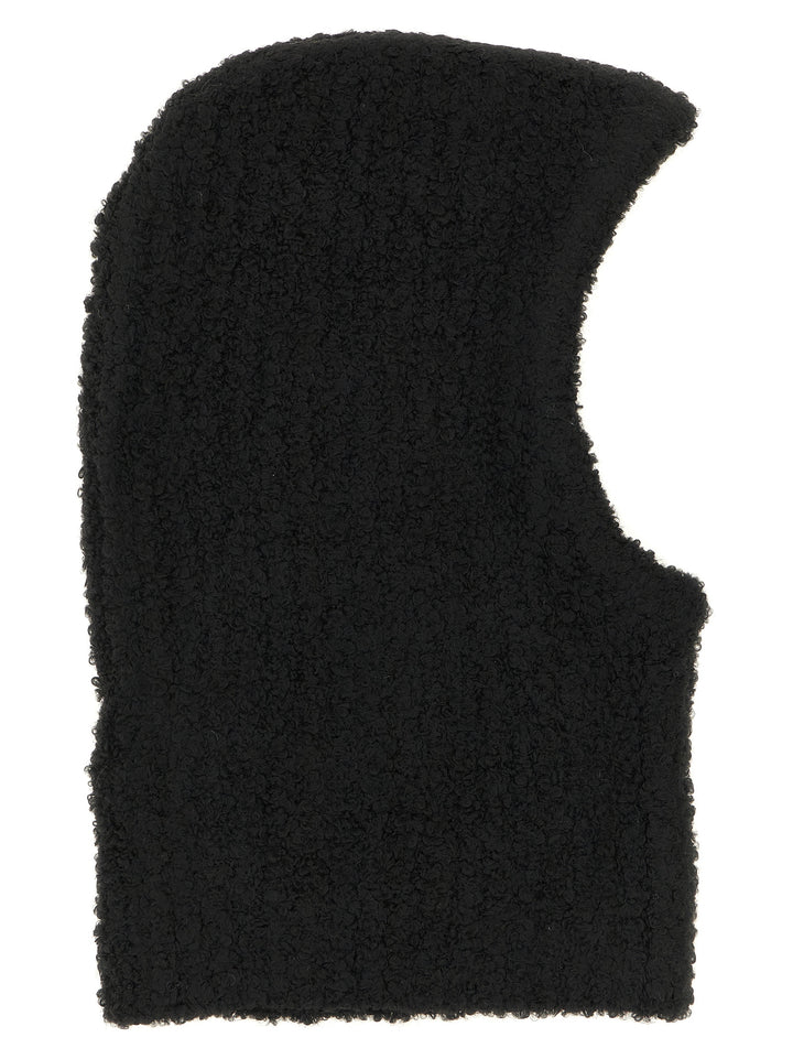 Mm6 Maison Margiela Bouclé Balaclava With Logo Hats - Black | 020c3b670f7efaa654386d17a187e3c5aa3956f9