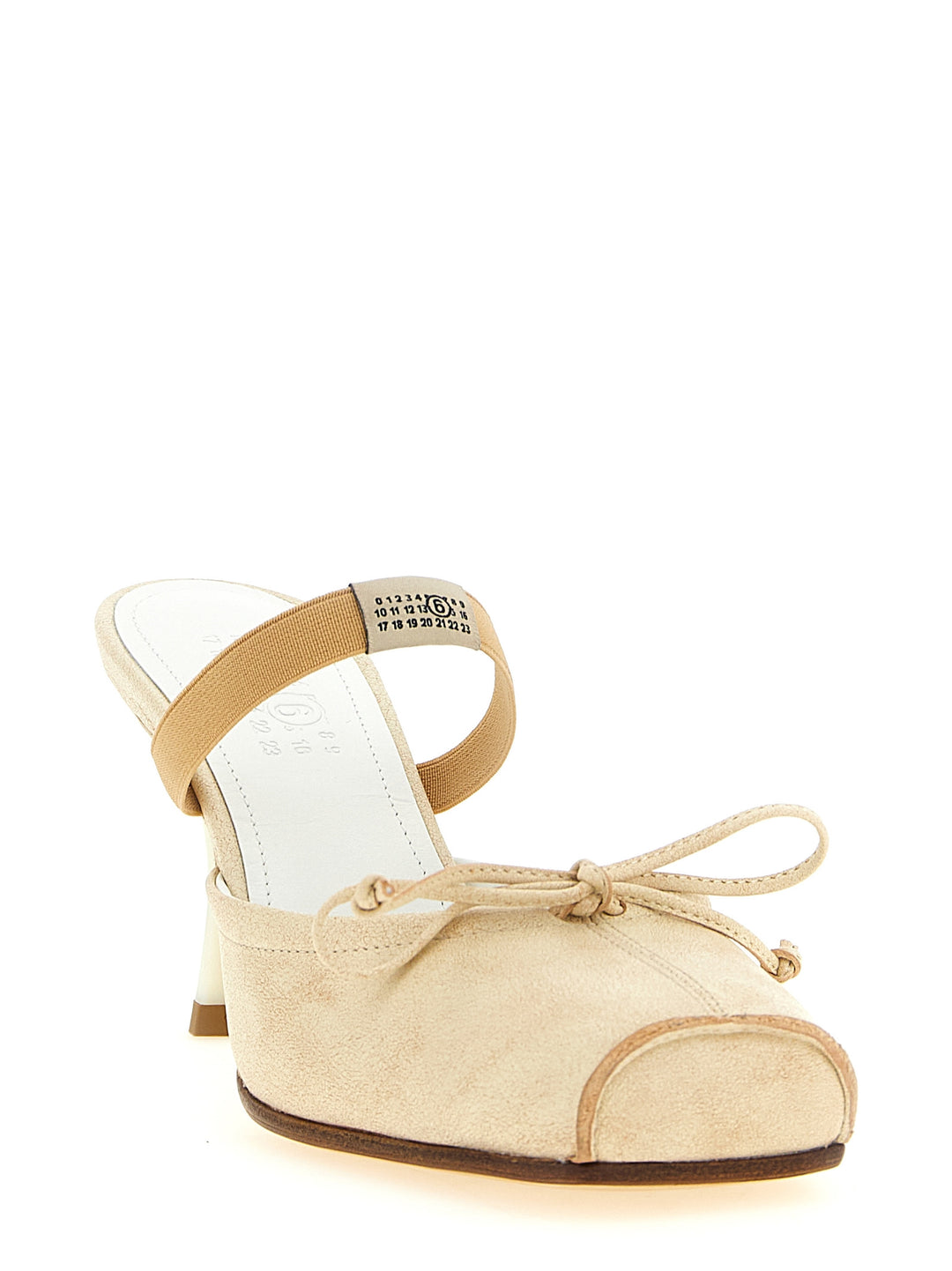 Mm6 Maison Margiela Square Toe Mules Pumps - Beige | e0abab4f25be76888fed7bbdf21aa90393781bb2