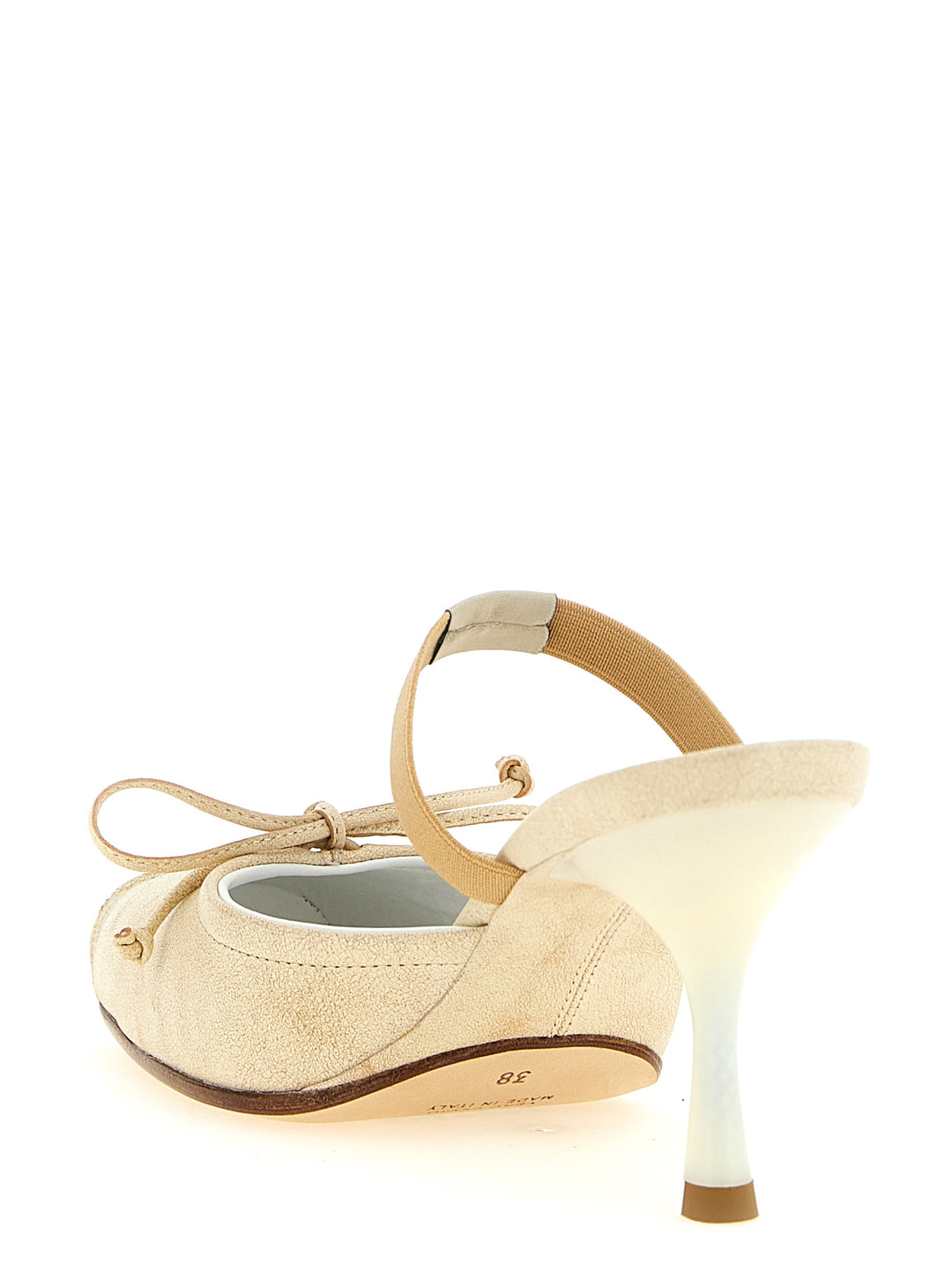 Mm6 Maison Margiela Square Toe Mules Pumps - Beige | a36e63040a86e0c768e8ee14cbe8aaa7483e22ae