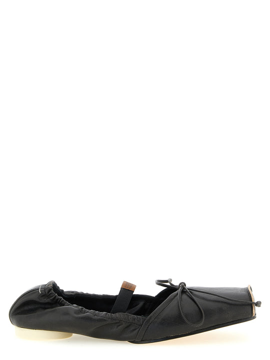 Square Toe Ballet Flats Flat Shoes Black