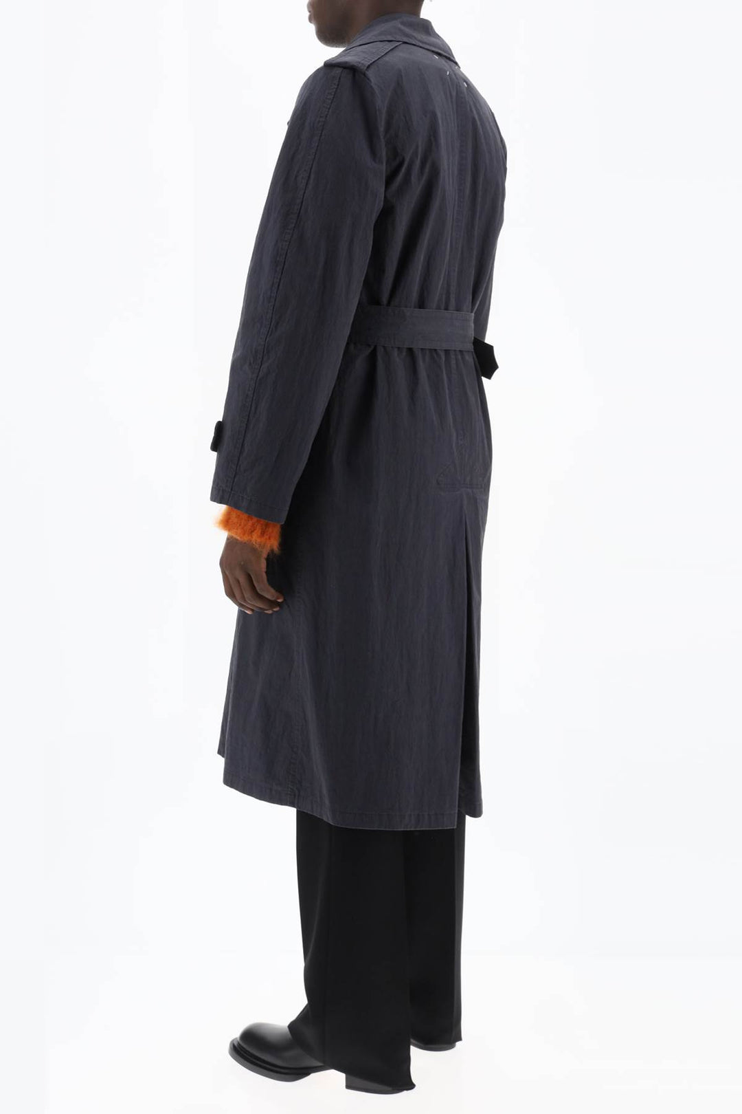 Double Breasted Trench Coat In Cotton