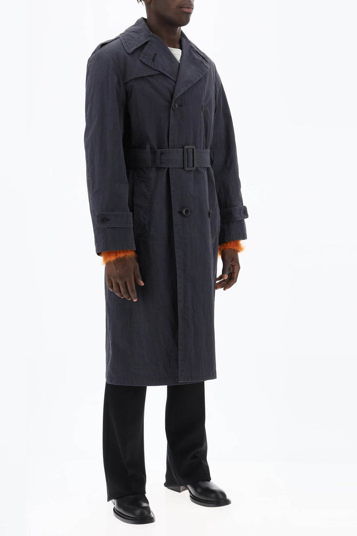 Double Breasted Trench Coat In Cotton