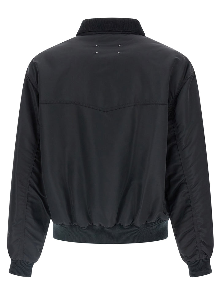Maison Margiela Velvet Collar Bomber Jacket Puffer Jackets - Black | 2d3a523d41cf80dba1bca92b7fd62639359deea6