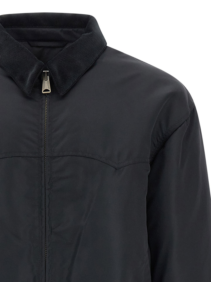 Maison Margiela Velvet Collar Bomber Jacket Puffer Jackets - Black | 2ff4ae98f3884f46515b1de119c0d31d90d2d135