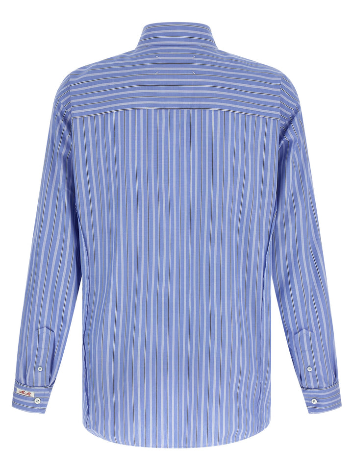 Maison Margiela Striped Cotton Shirt Shirt and Blouse - Light Blue | 47f6111cec08d3d7679ea63e1efc4c3564581770