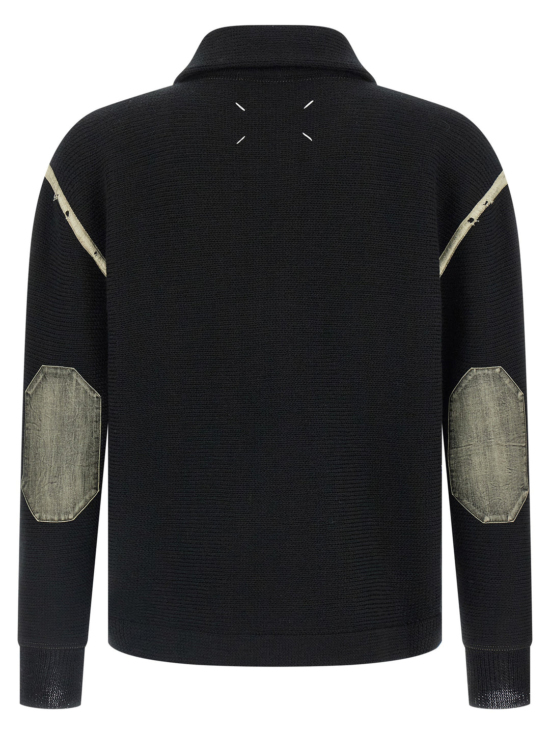 Maison Margiela Elbow Patch Sweater Sweaters and Cardigans - Black | 9bf11fca22380f1aeebfb08f572eacc0a1dea235