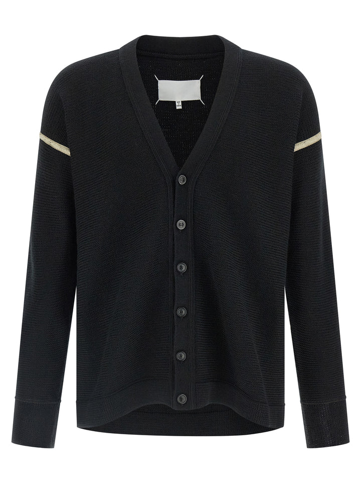 Maison Margiela Elbow Patch Cardigan Sweaters and Cardigans - Black | a1f64a45c5dbac1616d9d783254e6e9ffb986131
