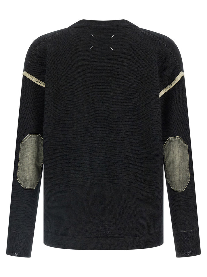 Maison Margiela Elbow Patch Cardigan Sweaters and Cardigans - Black | 5483f92e2405546b12e2b80f7a1fe4ef271378c2