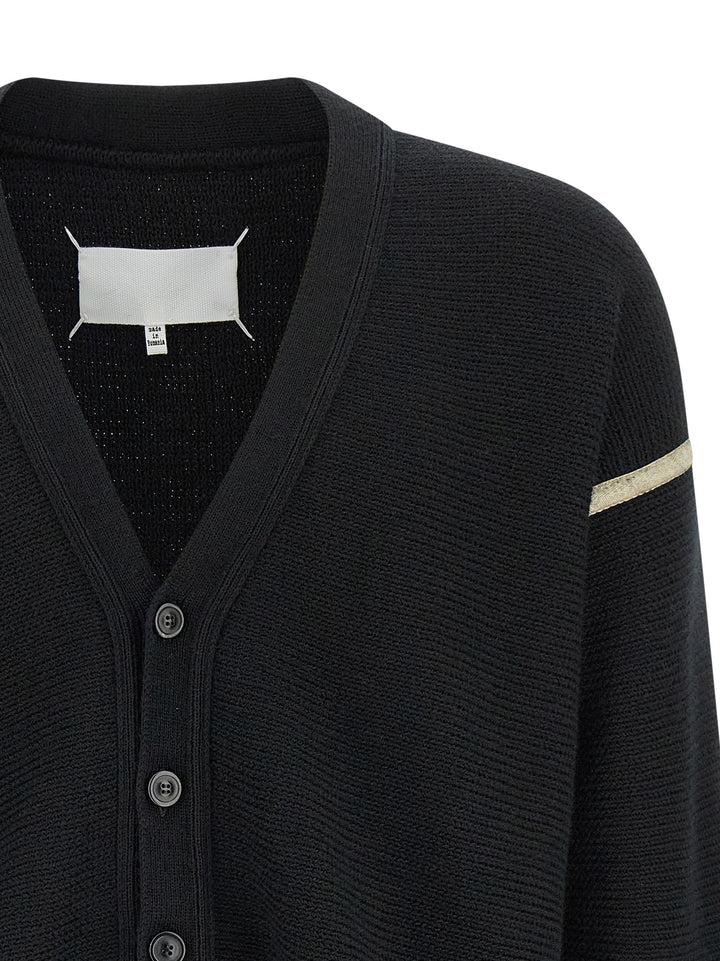 Maison Margiela Elbow Patch Cardigan Sweaters and Cardigans - Black | c5c0e00533612ede79277359a710fe93733df7bc
