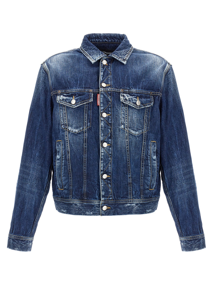 Dsquared2 Be Cool Be Nice Wash L.A. Puffer Jackets - Blue | 42cc3c463acaabdf353dc797ad3e3da4542c883d