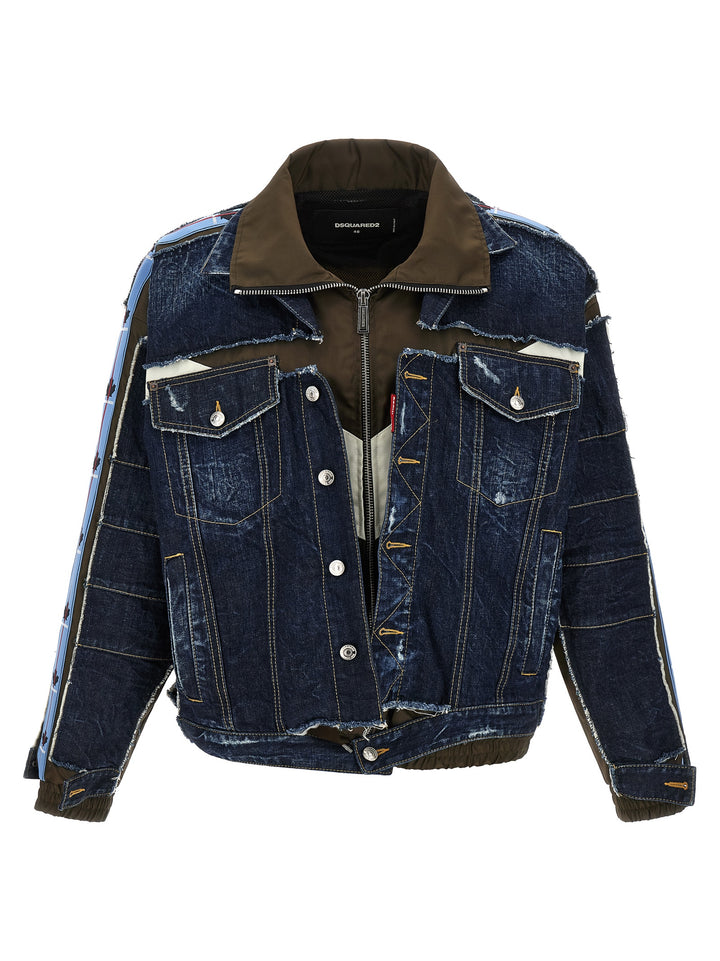 Dsquared2 Multilayer Denim Jacket Puffer Jackets - Blue | b8b3eb7fbecc6d0ddc253d26e5d7651f2a6d6887