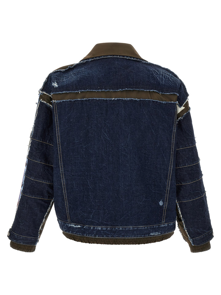 Dsquared2 Multilayer Denim Jacket Puffer Jackets - Blue | 2b2571acd3d2bd0e1881f0b1f8fdcad014b55aec