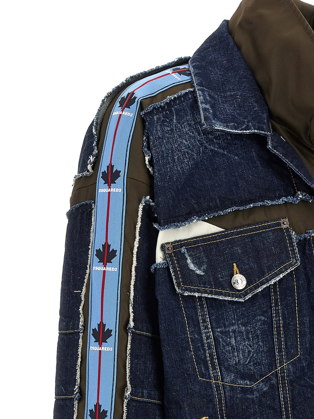 Dsquared2 Multilayer Denim Jacket Puffer Jackets - Blue | f6c509f7886dd156441d12853a5a7b4f28d162aa