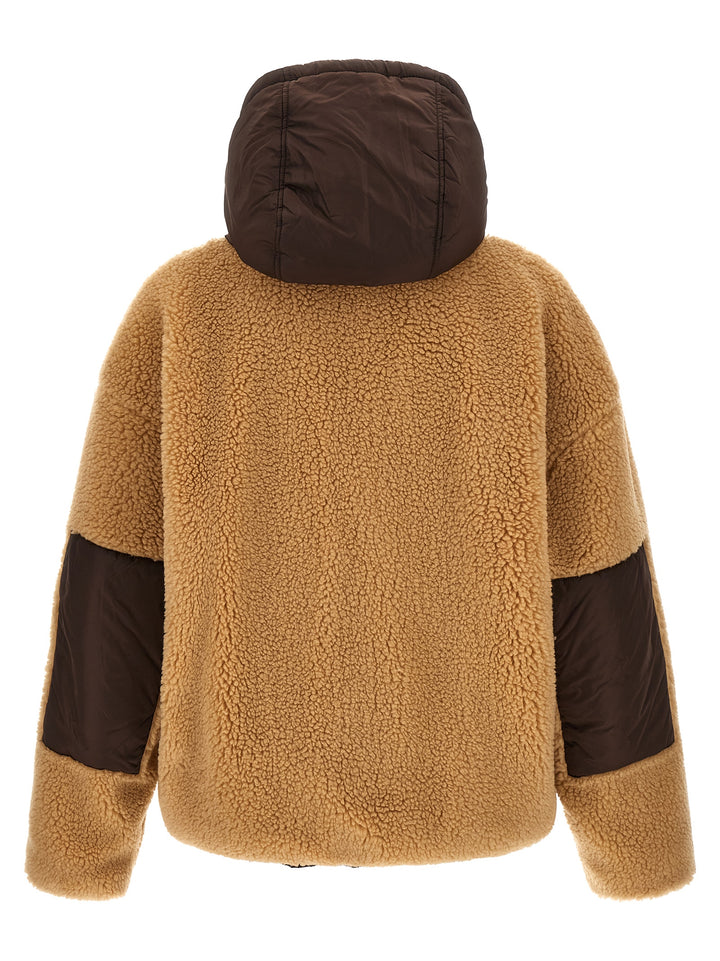 Dsquared2 Teddy Reversible Jacket With Logo Patch Puffer Jackets - Brown | abde96b0f5d88393ef736ecc9817c6aaf7bebcff