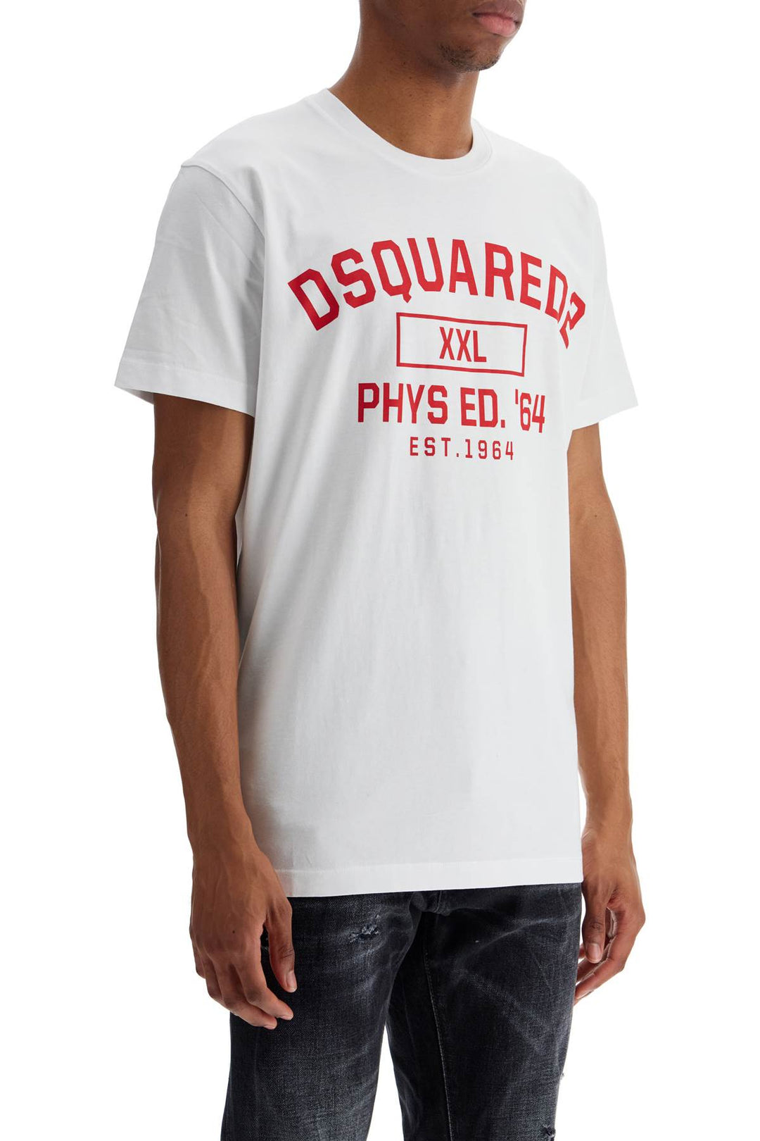 White Cotton T Shirt With Phys Ed. '64 Logo