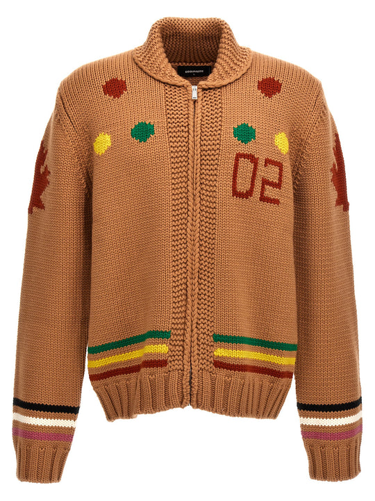 Jacquard Cardigan Sweaters And Cardigans Multicolor