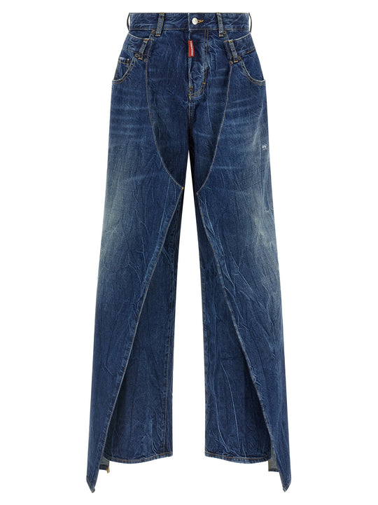 Double Wrap Jeans Blue