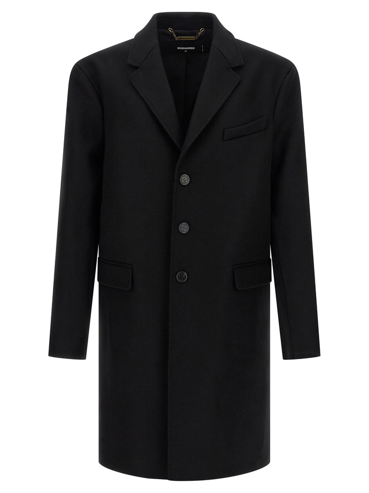 Dsquared2 Wool Coat Coats and Trench Coats - Black | 08dbe994f48602f63faf0605642db9120b9a8c95