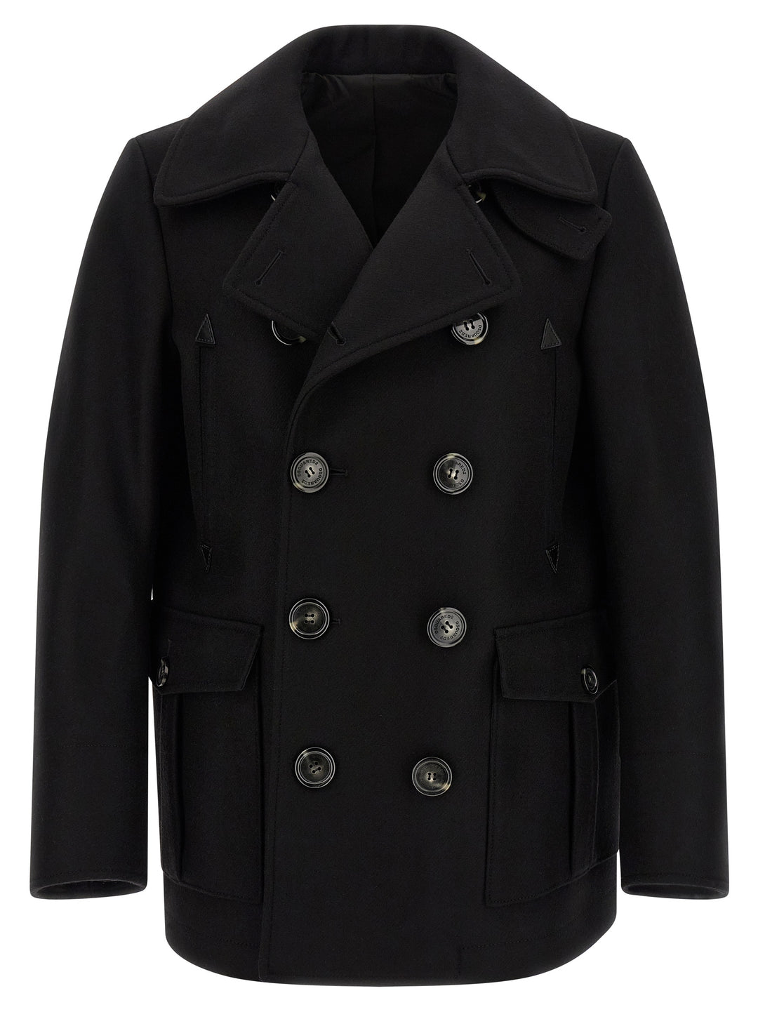 Dsquared2 Double-Breasted Coat Coats and Trench Coats - Black | f25a5d809f8a6a3e7ad56b3427d397374a9b4b6e