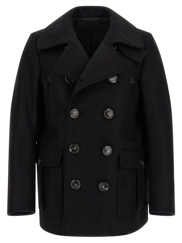 Double-Breasted Coat Coats And Trench Coats Black