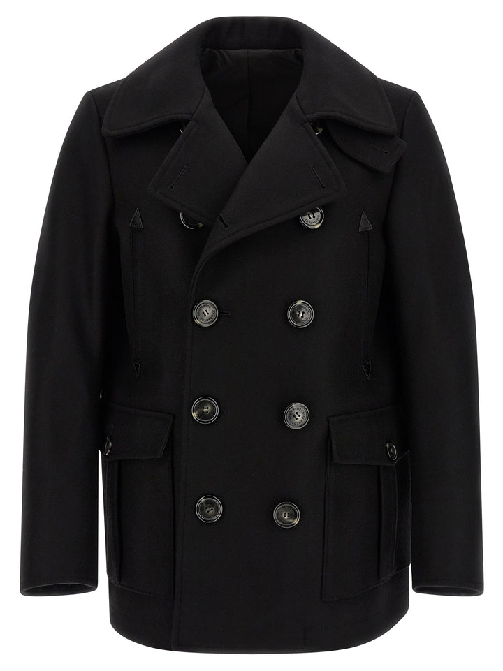 Dsquared2 Double-Breasted Coat Coats and Trench Coats - Black | f25a5d809f8a6a3e7ad56b3427d397374a9b4b6e