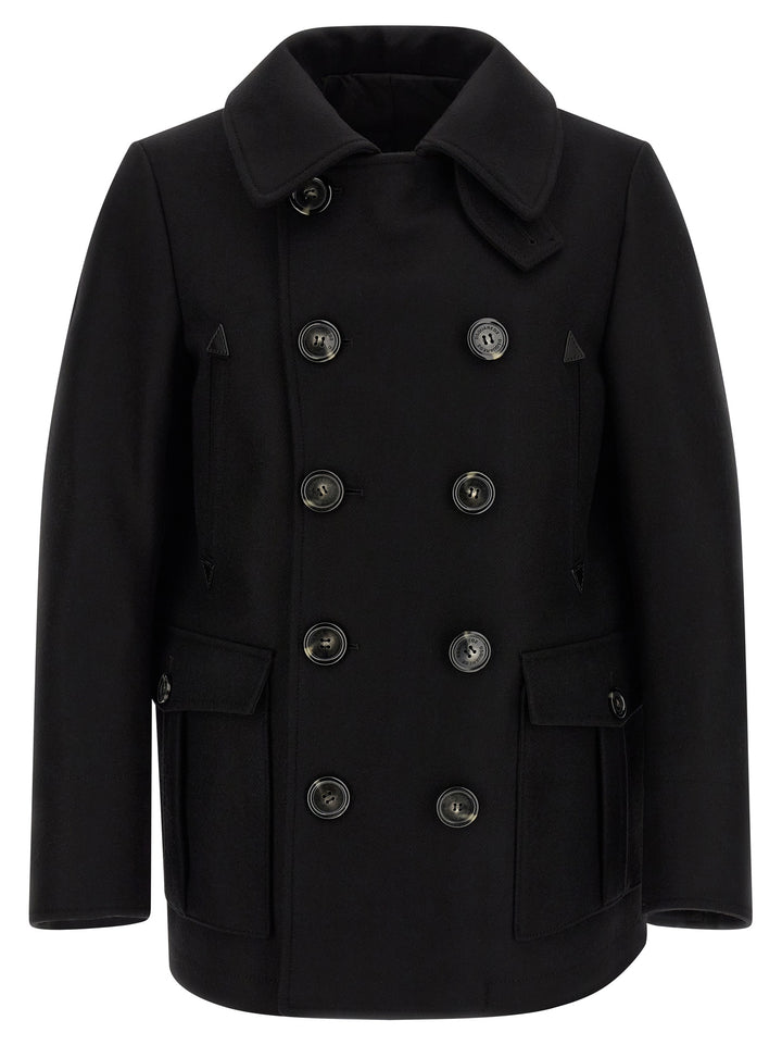 Dsquared2 Double-Breasted Coat Coats and Trench Coats - Black | 1c1659f45fa561b57f05f6883dbfd5d7eb22f48c