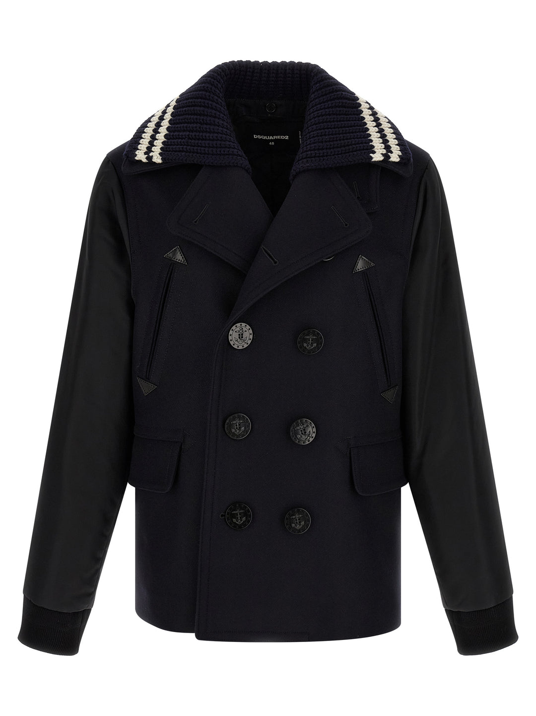 Dsquared2 Hybrid Peacoat Coats and Trench Coats - Blue | d582e31c3ff087a7f2ce43b5f23b83b1547f9cde