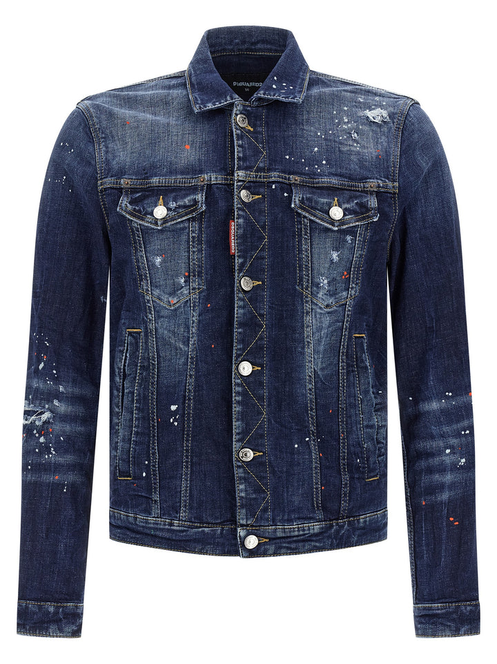 Dsquared2 Dan Jean Puffer Jackets - Blue | c512ca2491d9b8ef9cac566db877d8266387420a