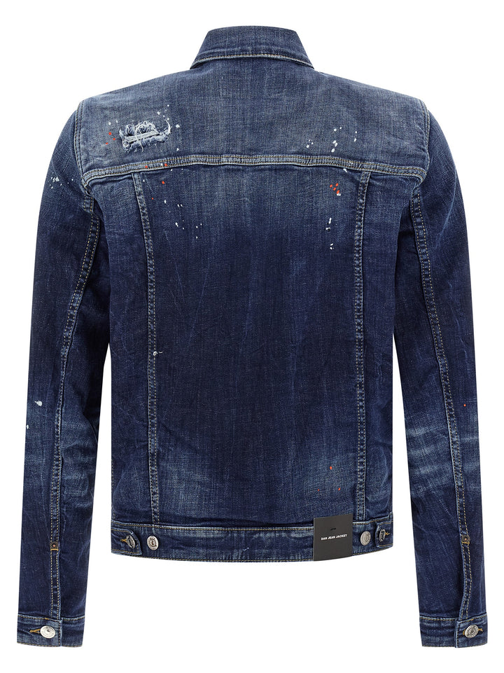 Dsquared2 Dan Jean Puffer Jackets - Blue | 822ee41766860cb431010d598c42e5e19014c30a
