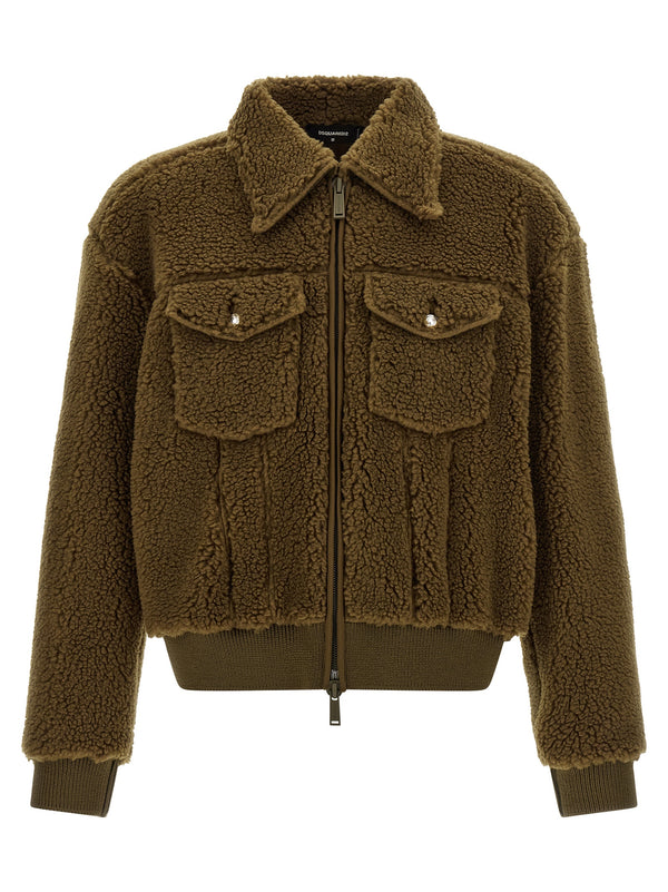 Teddy Puffer Jackets Brown