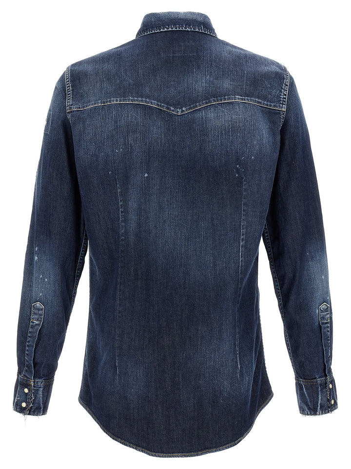 Dsquared2 Fashion Western Shirt and Blouse - Blue | 9374d53d6e3d45c7fa7f0b52b506b9d3ce2f235a