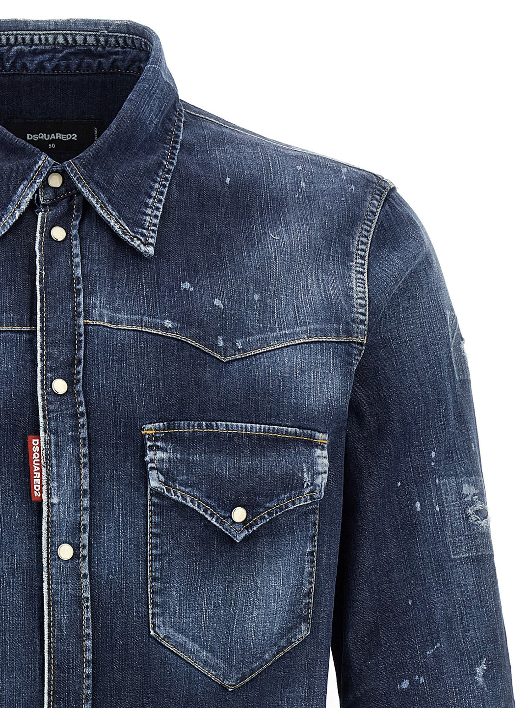 Dsquared2 Fashion Western Shirt and Blouse - Blue | eb23965c09e96a3c5065ce0b6eecaf7d90260f67