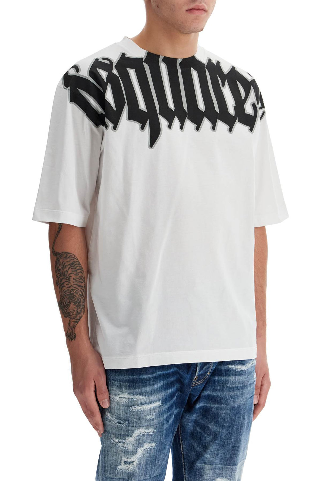 Loose Logo Print T Shirt With