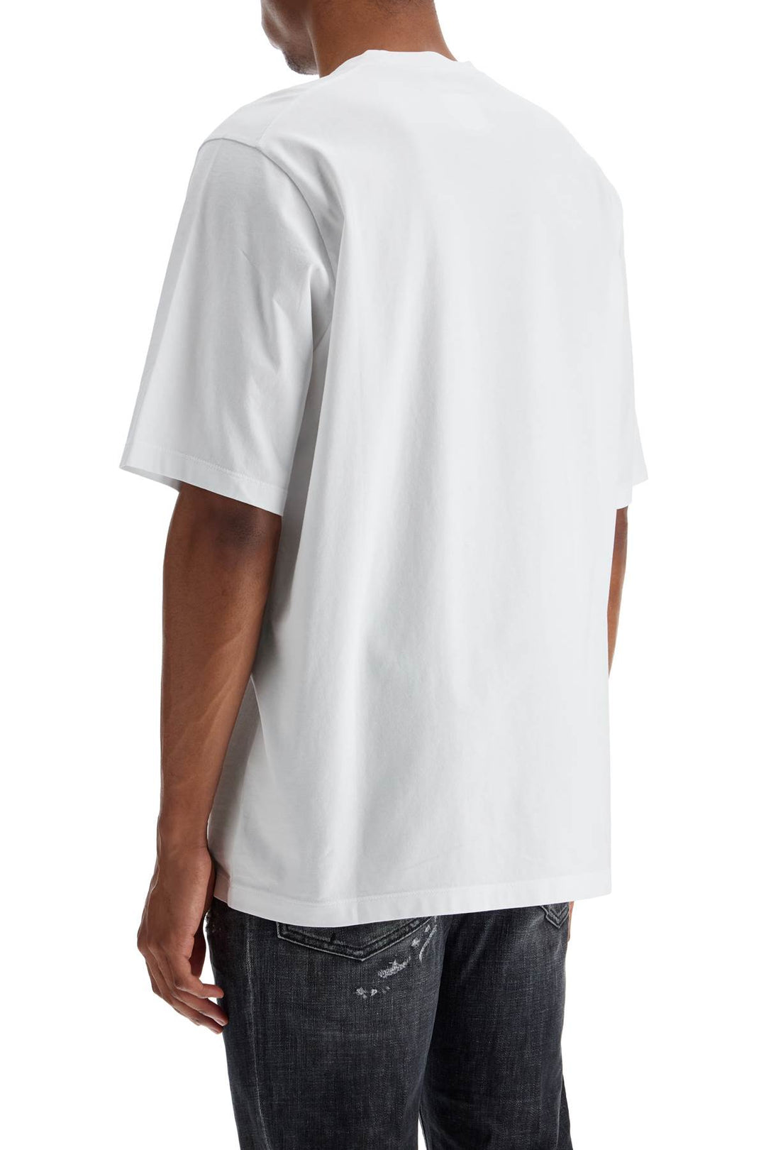 White Cotton T Shirt With Dsq2 Logo