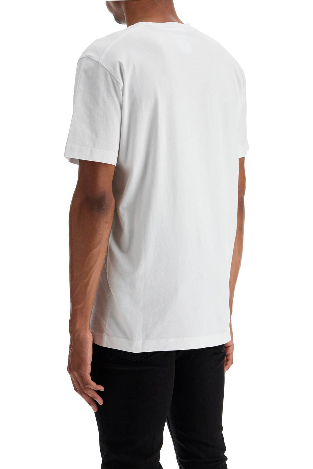 White Cotton T Shirt With Printed Logo