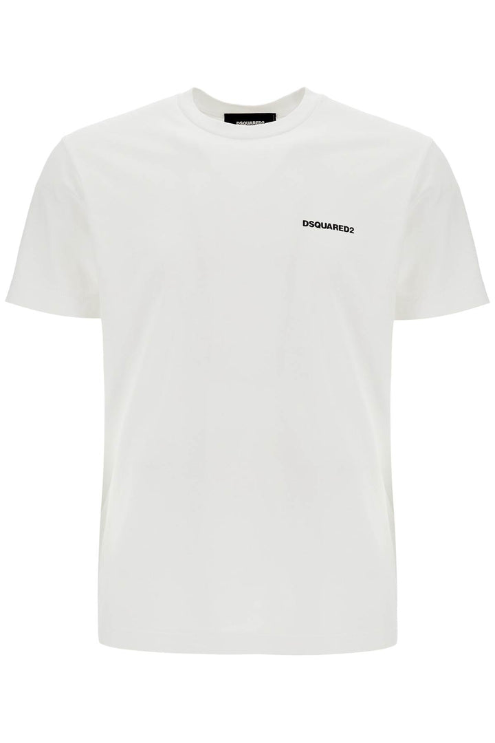 Men's White Cotton T Shirt With Embroidered Logo