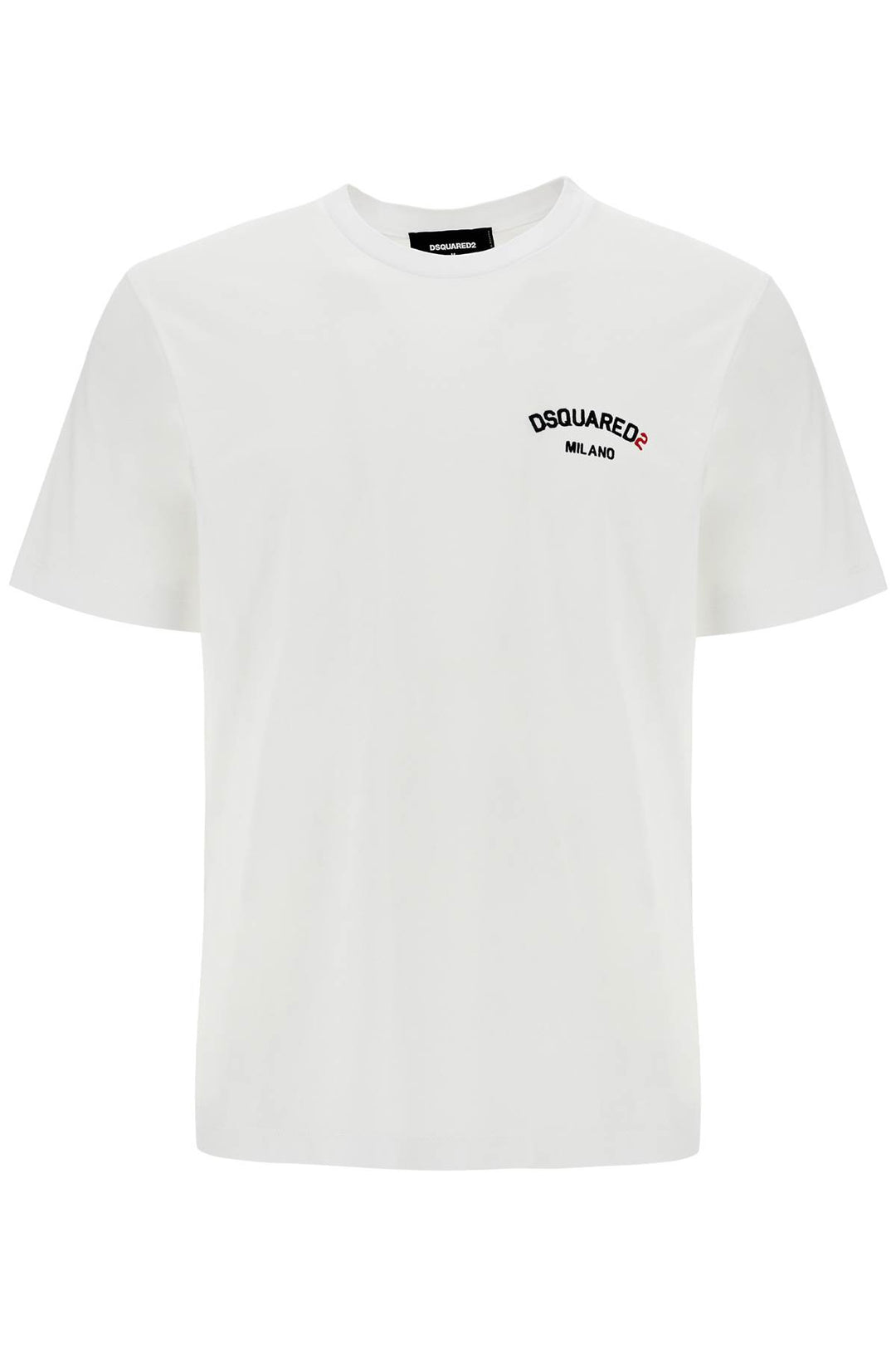 White Cotton T Shirt With Embroidered Logo