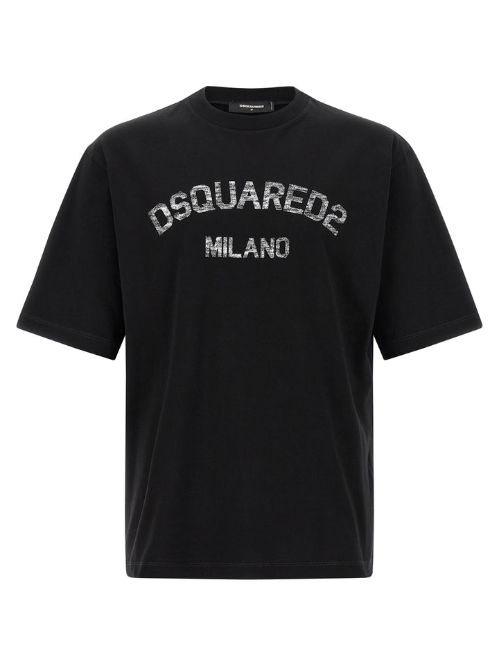 Dsquared2 Faded Milano T-shirt - Black | f93a1909ef63507cc1f5260bcd6795053e343438