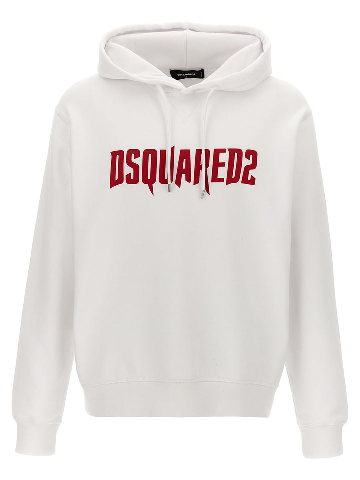 Logo Print Hoodie Sweatshirt White