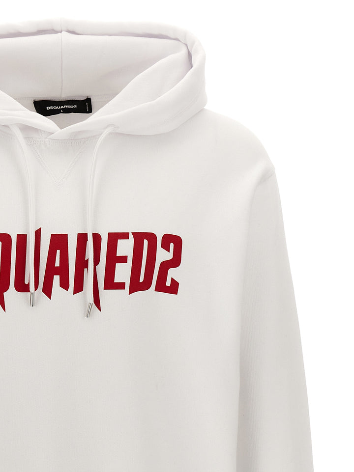 Logo Print Hoodie Sweatshirt White