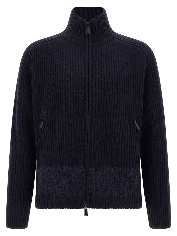 Dsquared2 Carded Wool Insert Cardigan Sweaters and Cardigans - Blue | 088bc862acafe0883217824545d4ccef671234cc